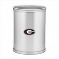 Collegiate Logo Brushed Chrome Mylar Oval Wastebasket - Georgia